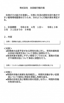 （株）永田組　行動計画